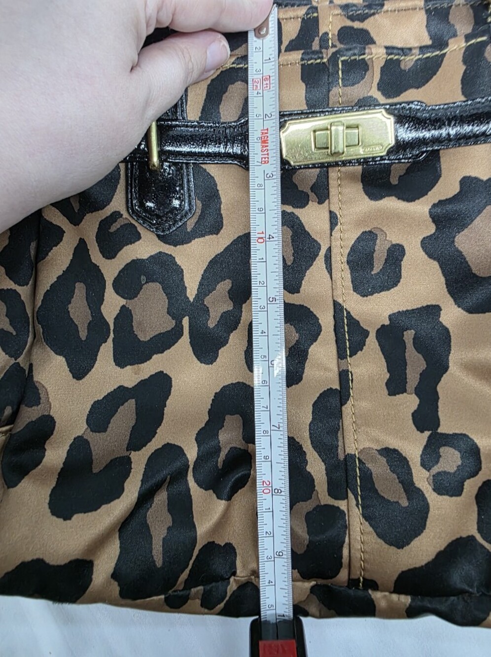 Coach Leopard-Print Shoulder Bag with Gold Hardware - Picture 12 of 13